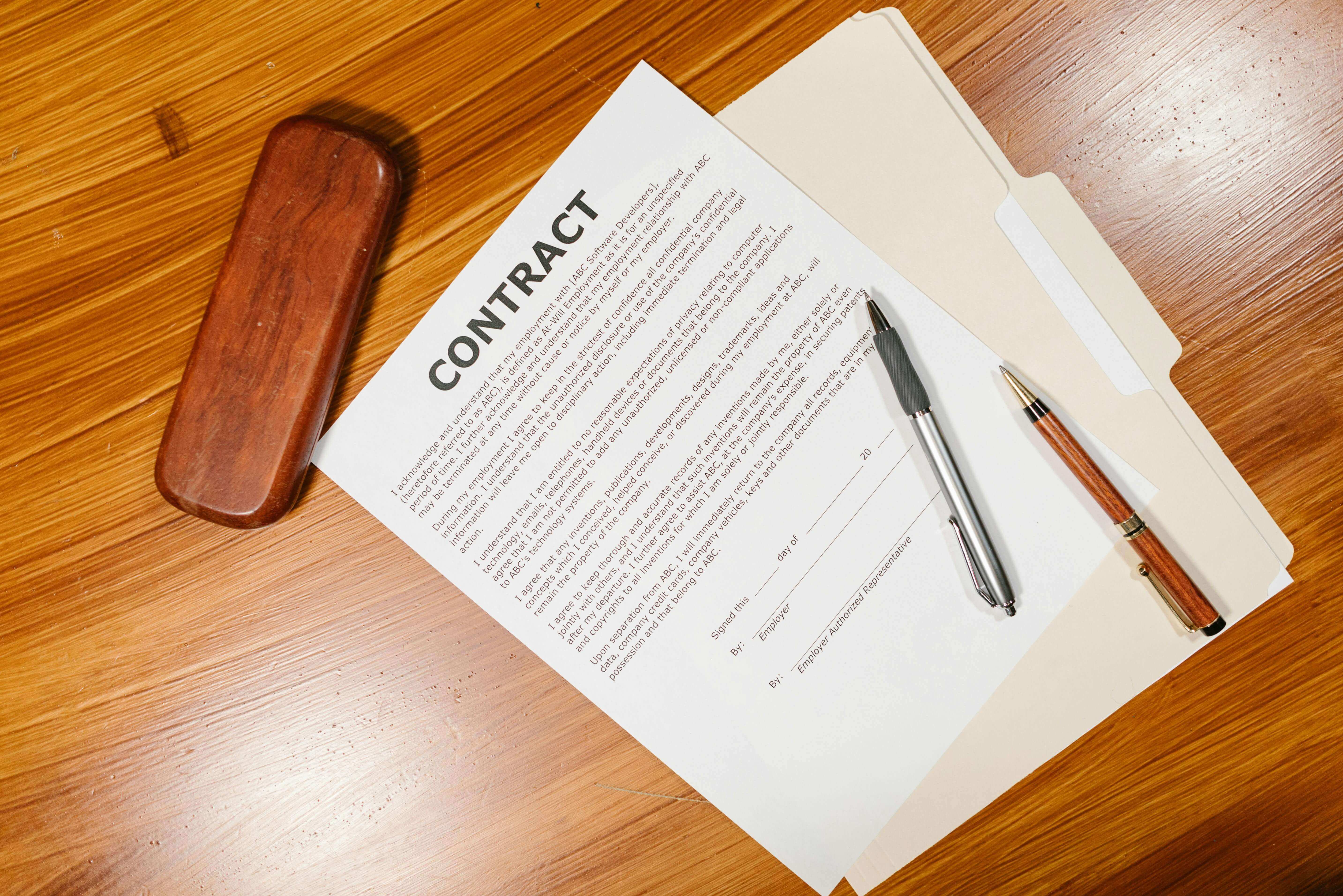 contract-pen Contract Document with Pen